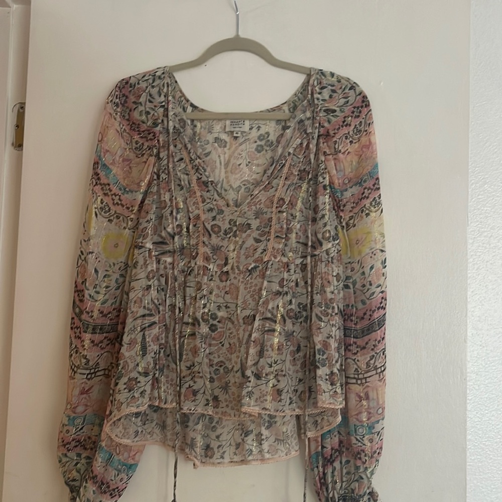 Hemant & Nandita boho sparkly blouse Sz. XS
